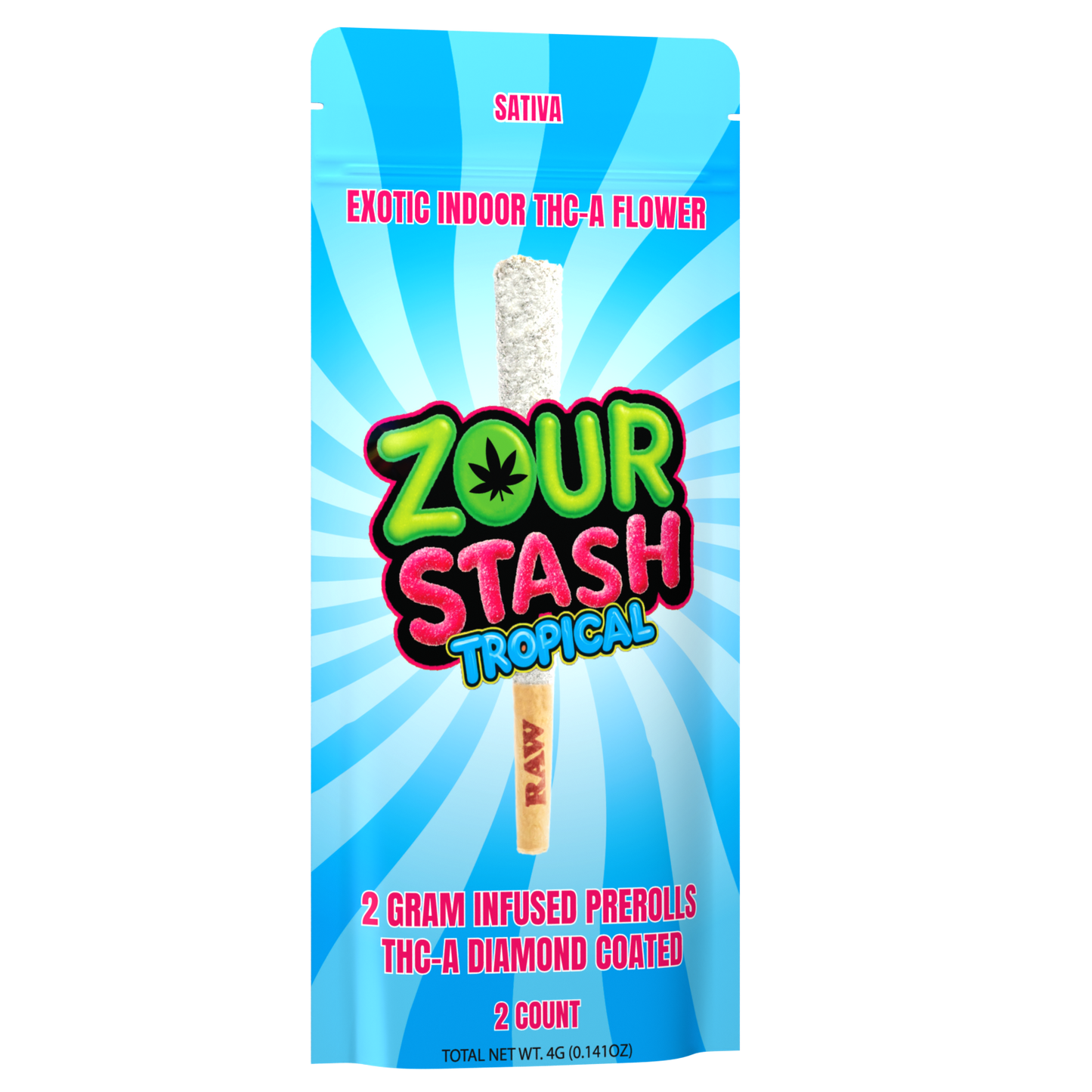 Zour Stash - 2g Pre-Roll THC-A Diamond Coated | 2pk - 10ct