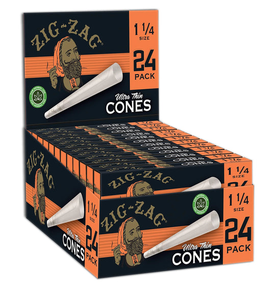 Zig Zag - Cones - Orange - Ultra Thin 1 1/4 - 24pk - 12ct