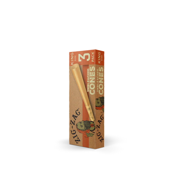 ZIG ZAG CONE KING SIZE UNBLEACHED PACK OF 3