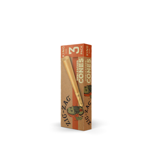 ZIG ZAG CONE KING SIZE UNBLEACHED PACK OF 3