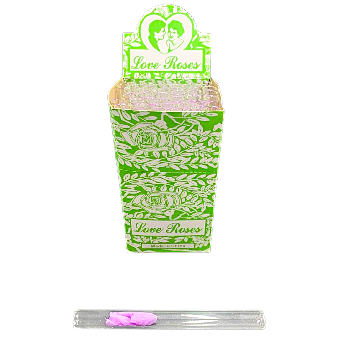Love Rose Glass Tubes - 36ct - Long Green [ GA56 ]