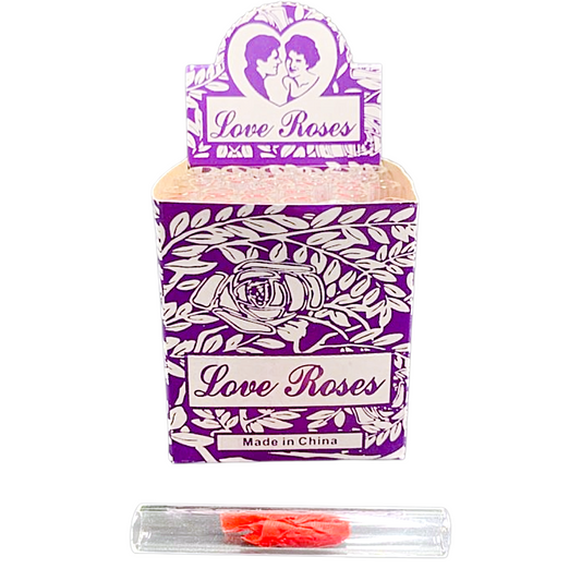 Love Rose Glass Tubes - 36ct - 3" Purple [ OLB828 ]