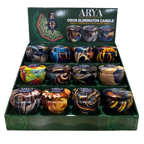 Arya Smoke Odor Eliminator Candle Display