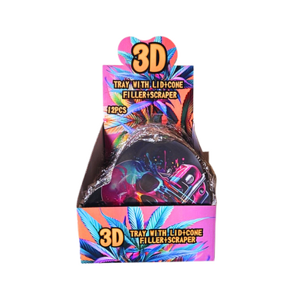 Rolling Trays - Heart Shape 3D Metal w/ Lid - 12ct