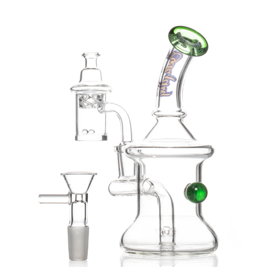 Dogg lbs - 6.5" Everyday Hydrant Mini Dab Rig Box Set w/ Quartz Banger & Carb Cap - Green