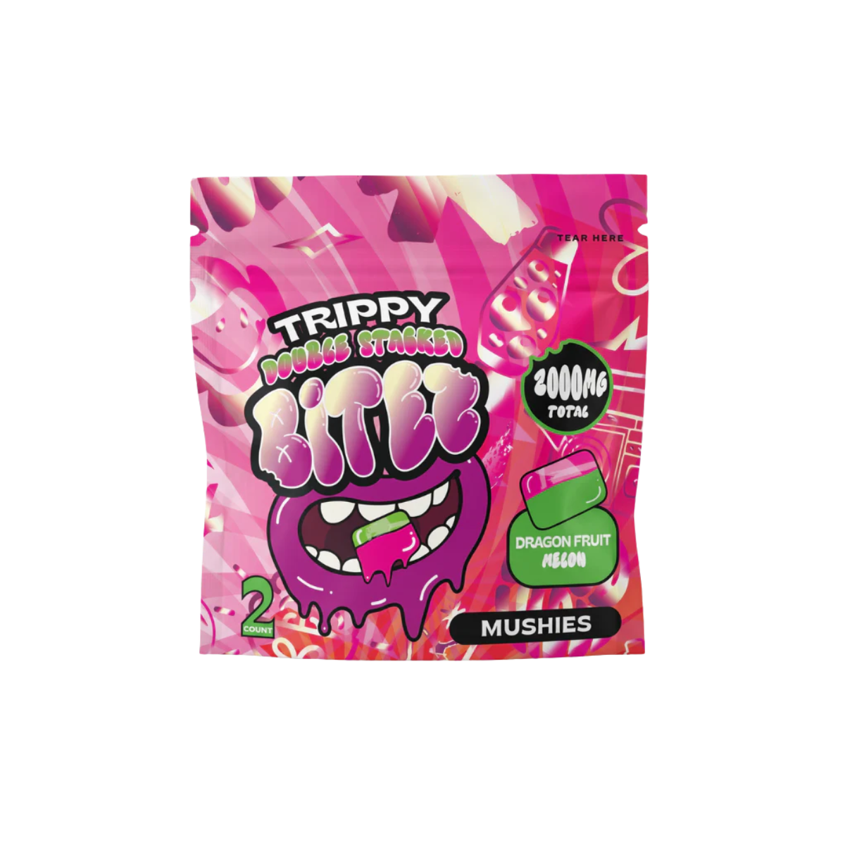 Trippy Double Stacked Bitez - Mushroom Gummies - 2pk - 40ct