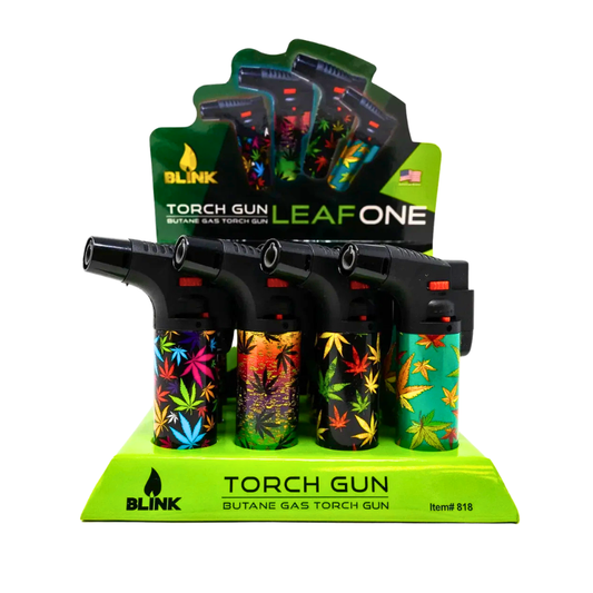 Blink Medium Butane Torch Lighters - Leaf #1 Theme - 12ct