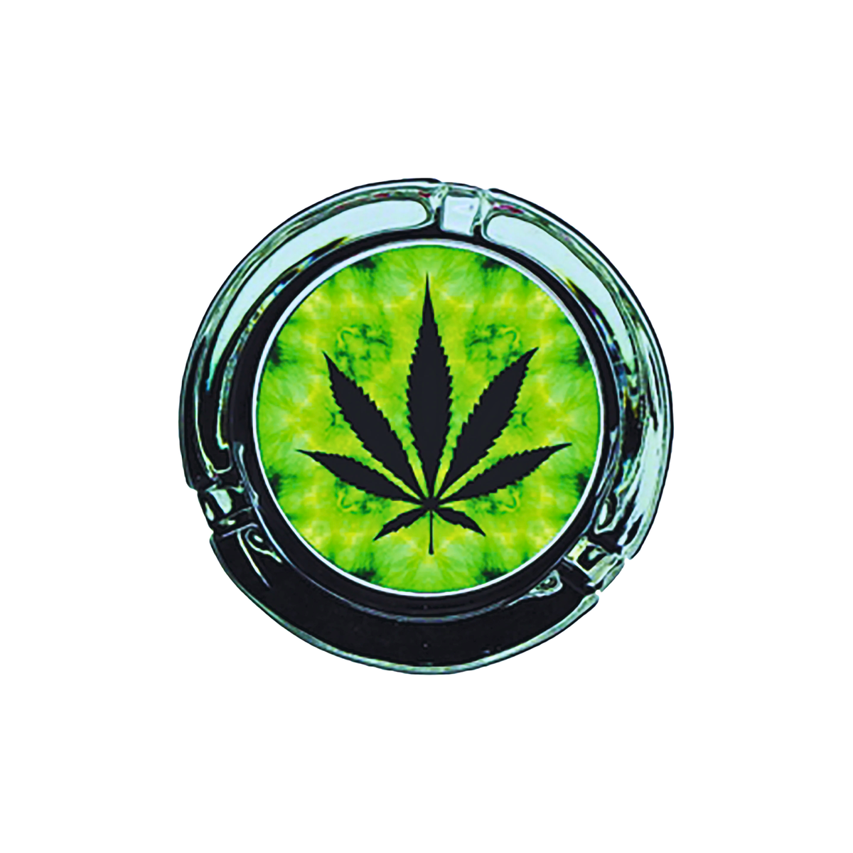 Fujima - LED Glass Ashtray - 6ct - Leaf Design