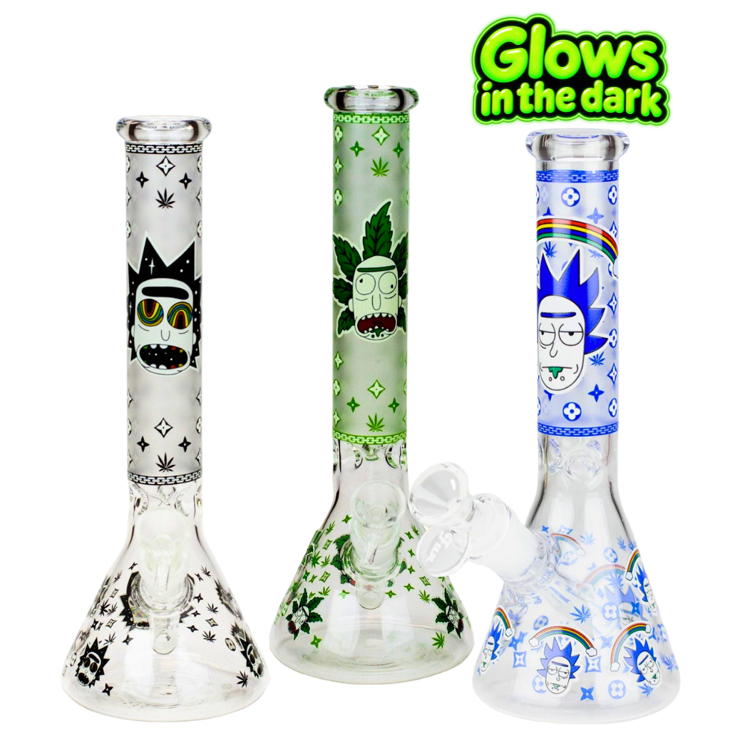 WP - 10" Pickel Rick Beaker Glow in the Dark Water Pipes - Asst