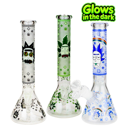 WP - 10" Pickel Rick Beaker Glow in the Dark Water Pipes - Asst