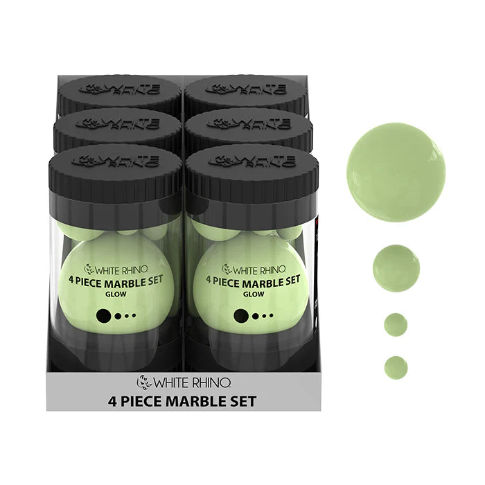 White Rhino - Slurper - 6ct - 4-Piece Marble Set - Assorted Colors