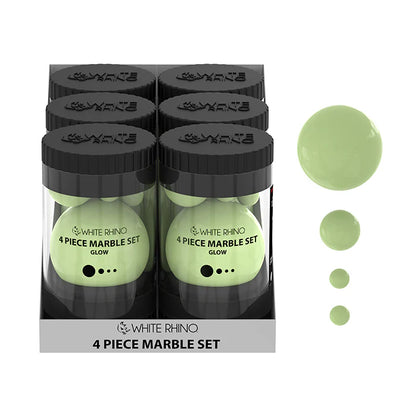 White Rhino - Slurper - 6ct - 4-Piece Marble Set - Assorted Colors