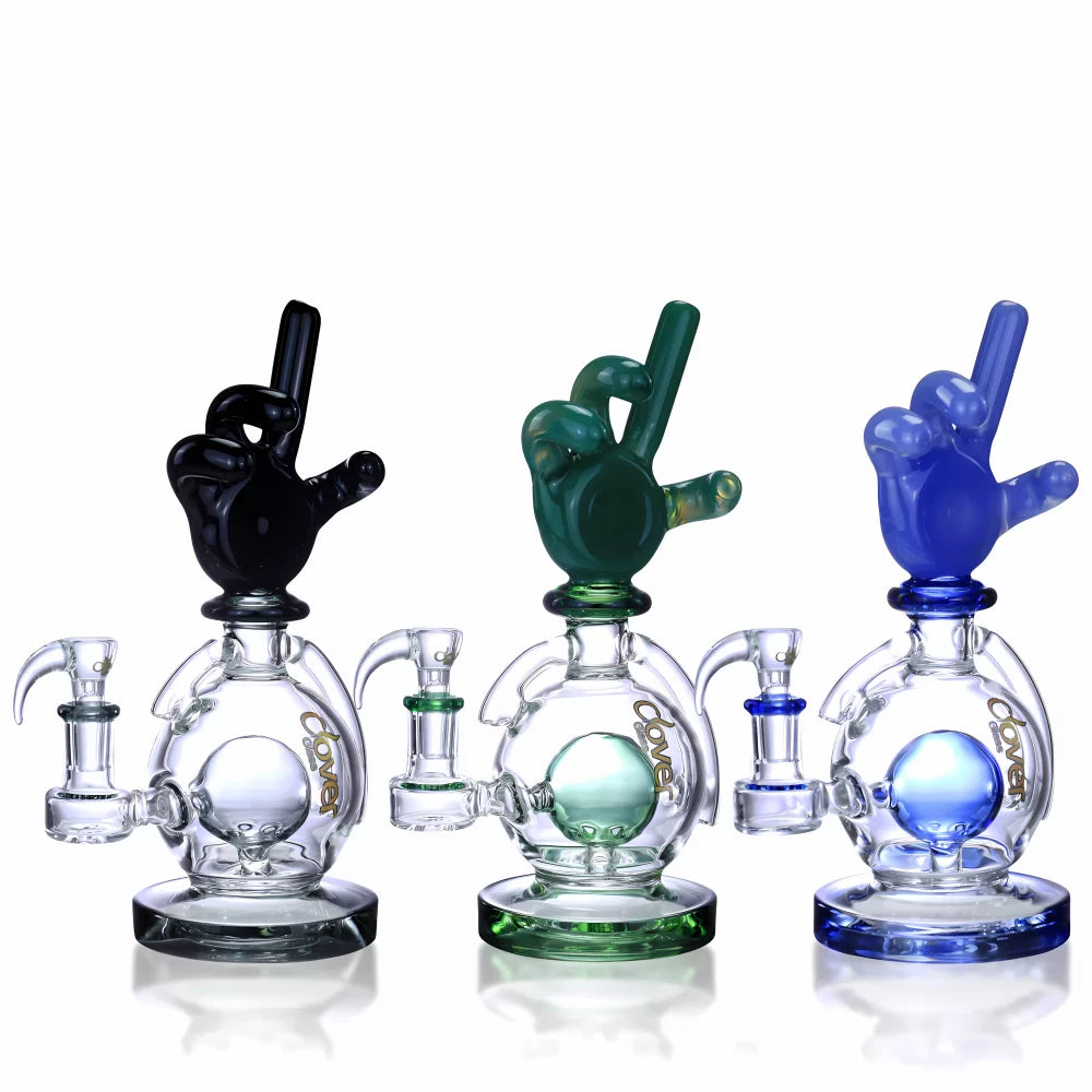 Clover Glass - WP - 9.5" Finger-Toking Globe Perc