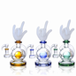 Clover Glass - WP - 9.5" Peace Hand Globe Perc