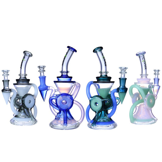 Clover Glass - WP - 9" Sandtimer Donut Recycler - Pale Green