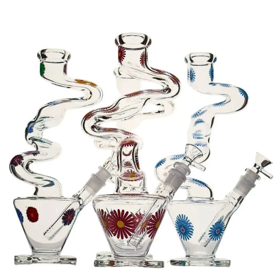 WP - 11.5" Daisy Electroplated 3-Kink Zong - Asst