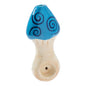 Wacky Bowlz - Ceramic Pipe - Fun Designs and Unique Shapes - 3.5" - Blue Swirl Mushroom