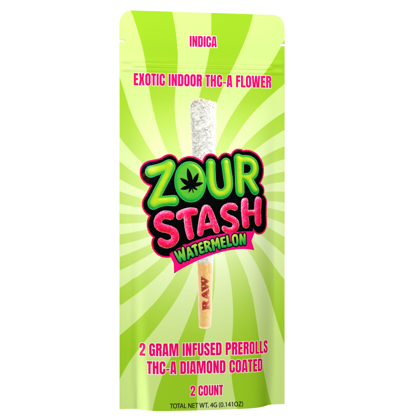 Zour Stash - 2g Pre-Roll THC-A Diamond Coated | 2pk - 10ct