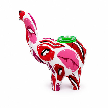 Bubbler - 4" Printed Silicone Elephant - Asst