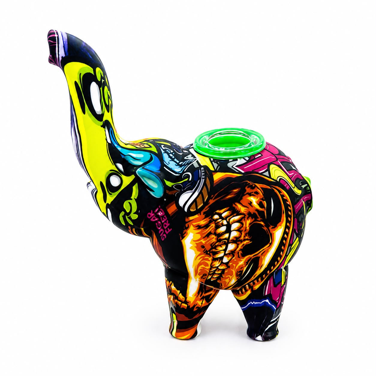 Bubbler - 4" Printed Silicone Elephant - Asst