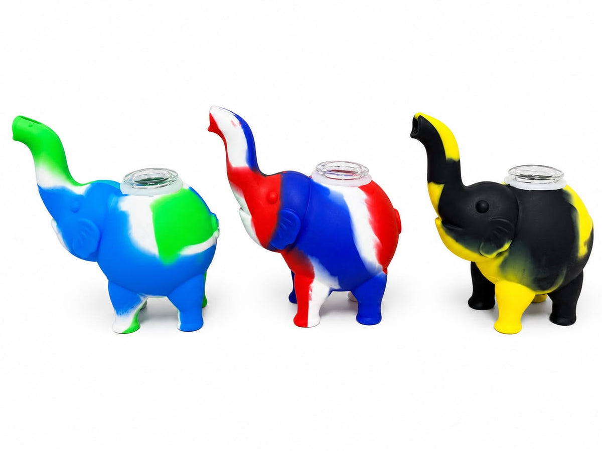 Bubbler - 25ct - 4" Silicone Elephant - Asst