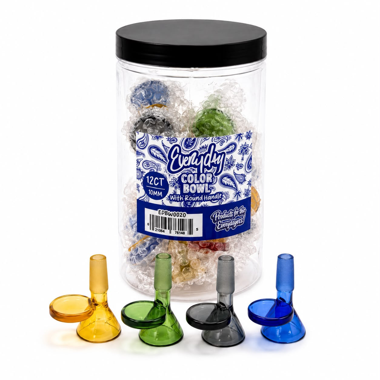 Everyday - Color Bowl w/ Round Handle - 12ct - Assorted Sizes
