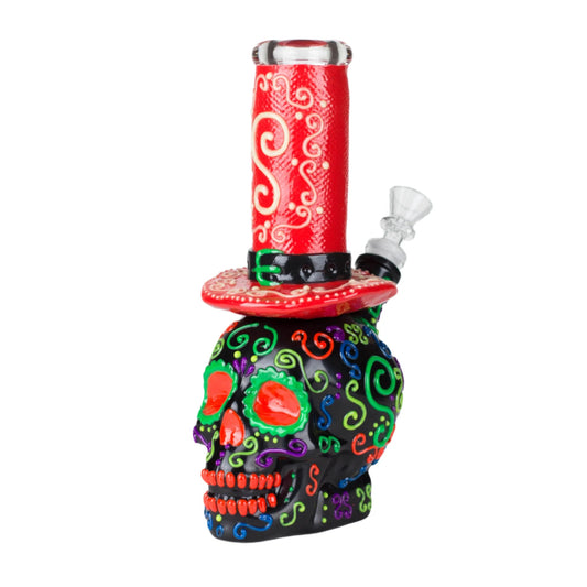 WP - 9" Day of the Dead Dapper Skull - Glow