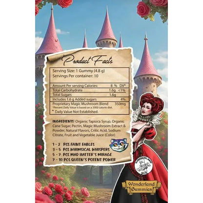 Wonderland Chocolates - Mushroom Gummies - 10ct - Assorted Fruit Flavors