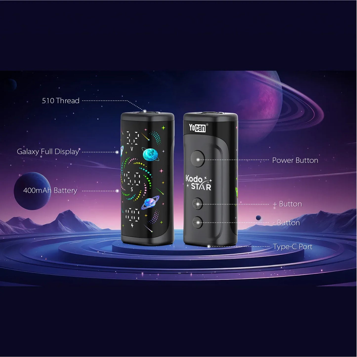 Yocan Kodo Star 510 Battery - Asst - 15ct