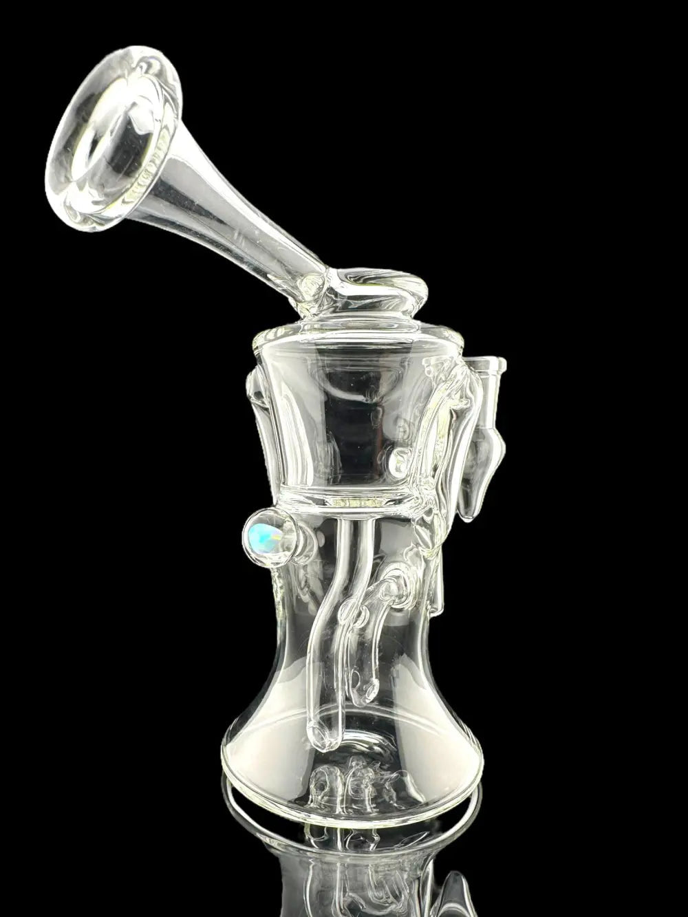 Iridescent Glass - Puffco Top - 8" Clear Gilcycler With Encased Opal