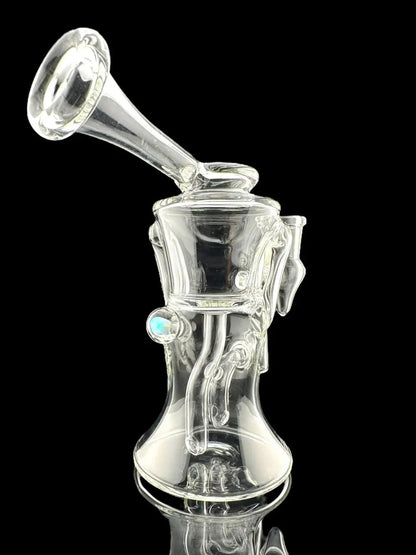 Iridescent Glass - Puffco Top - 8" Clear Gilcycler With Encased Opal