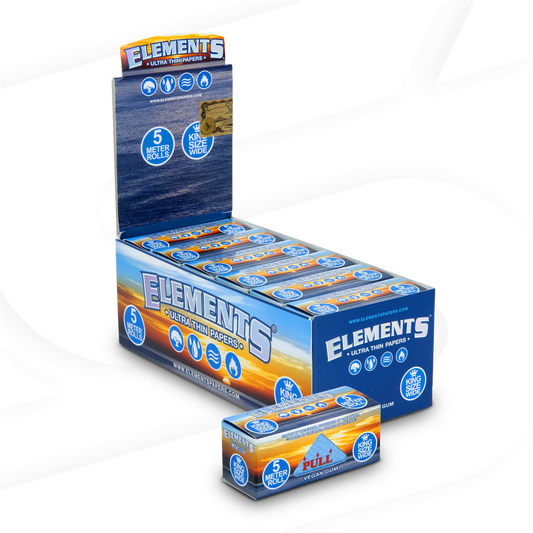 Elements - Papers - Vegan Gum - Ultra Thin King Wide 5m Roll - 12ct +