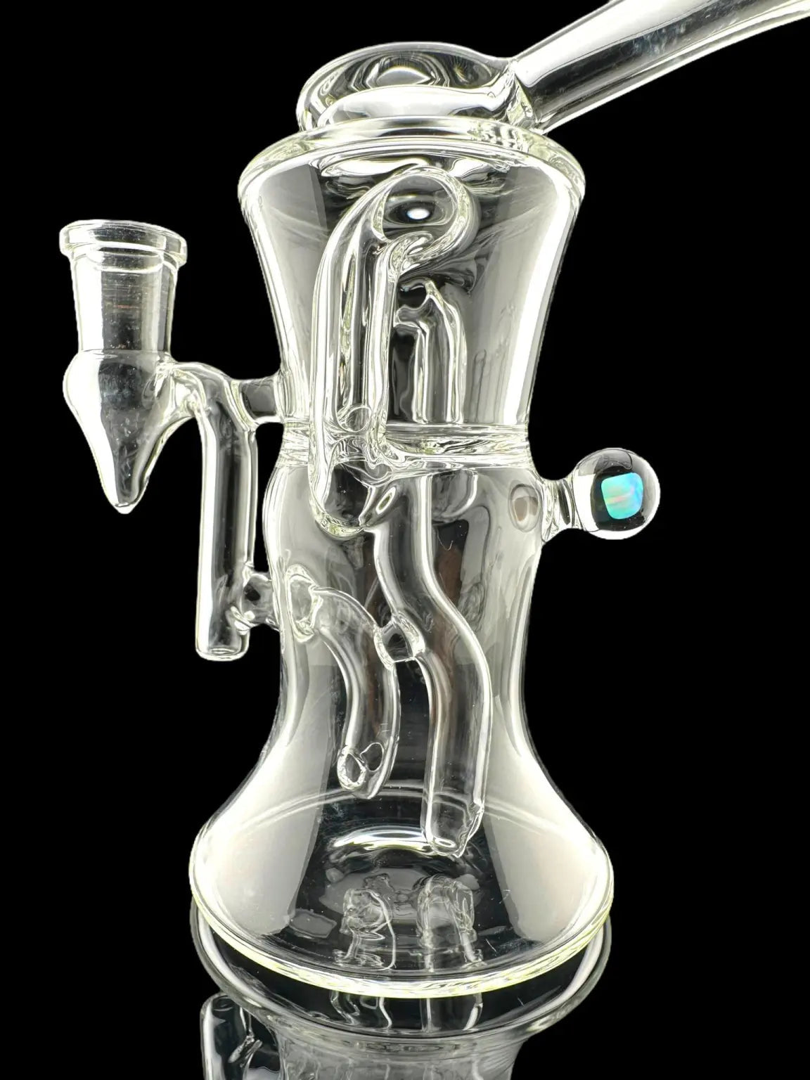Iridescent Glass - Puffco Top - 8" Clear Gilcycler With Encased Opal
