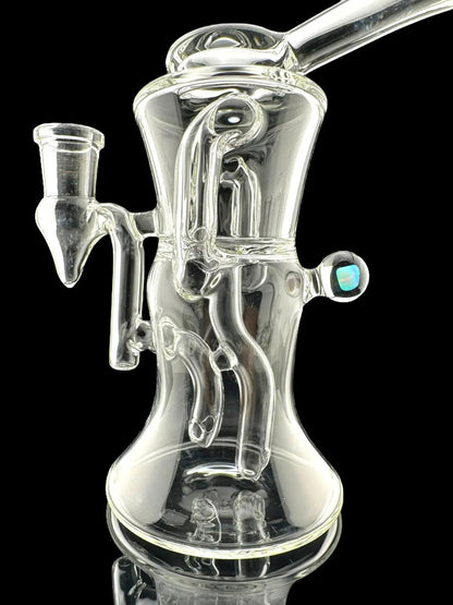 Iridescent Glass - Puffco Top - 8" Clear Gilcycler With Encased Opal