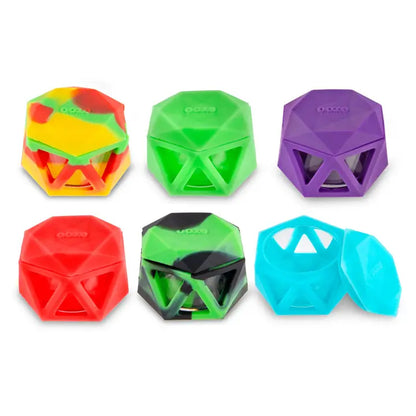 Ooze Geode Silicone Covered Glass Containers - 12ct