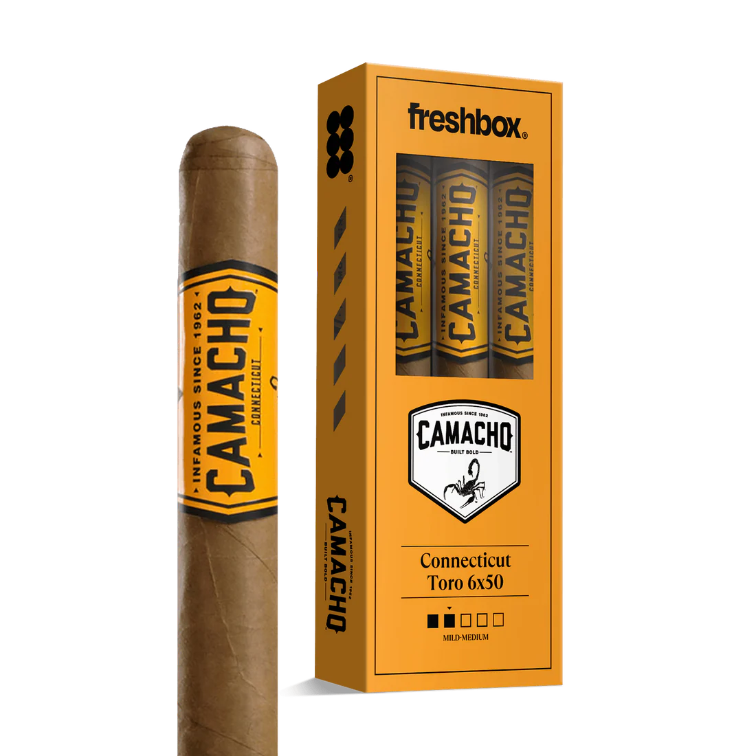 Camacho Connecticut Toro 6x50 Freshbox Cigars - 3pk - 6ct