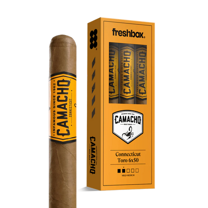 Camacho Connecticut Toro 6x50 Freshbox Cigars - 3pk - 6ct