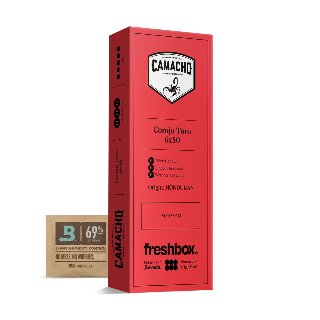 Camacho Corojo Toro 6x50 FreshBox Cigars - 3pk - 6ct