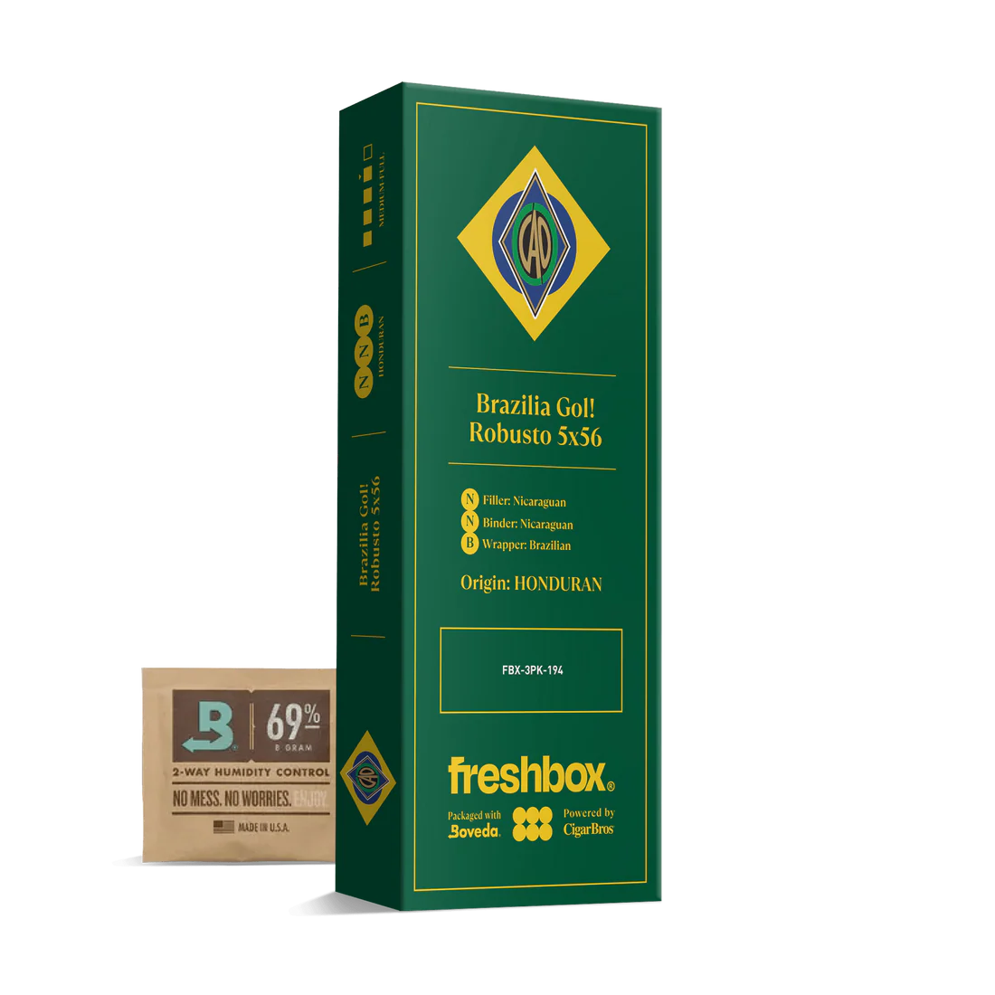 CAO Brazilia Gol! 5x56 FreshBox Cigars - 3pk - 6ct