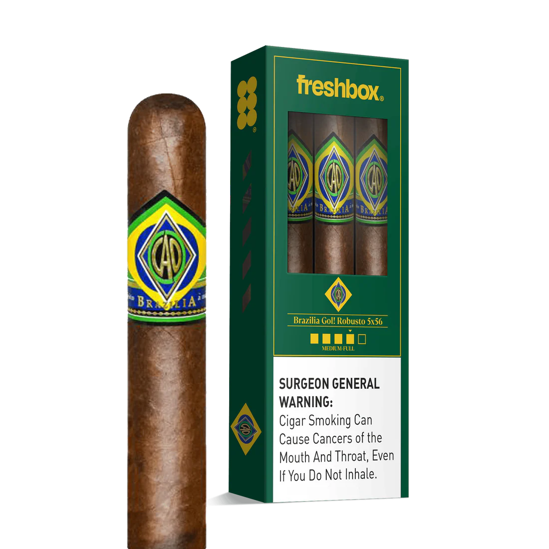 CAO Brazilia Gol! 5x56 FreshBox Cigars - 3pk - 6ct