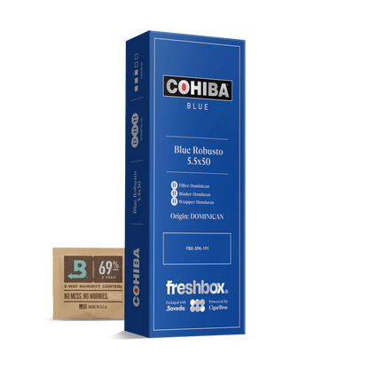 Cohiba Blue Robusto 5.5x50 FreshBox Cigars - 3pk - 6ct