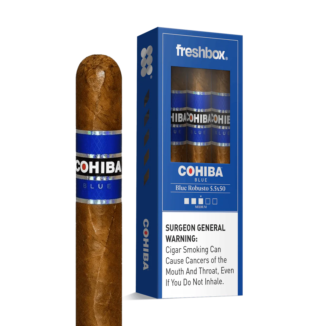 Cohiba Blue Robusto 5.5x50 FreshBox Cigars - 3pk - 6ct