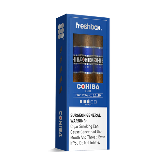 Cohiba Blue Robusto 5.5x50 FreshBox Cigars - 3pk - 6ct