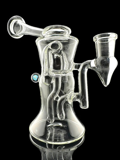 Iridescent Glass - Puffco Top - 8" Clear Gilcycler With Encased Opal