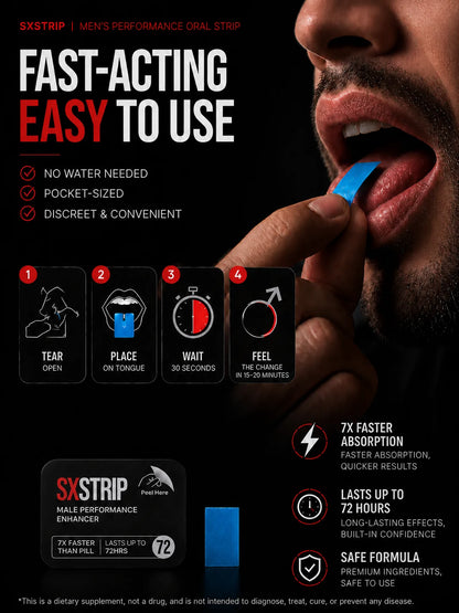 SXSTRIP - Male Enhancement Edible Strips - 20ct