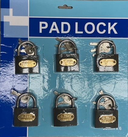 Pad Lock w/ Key - 6ct [ 7409 ] +