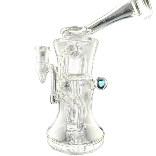 Iridescent Glass - Puffco Top - 8" Clear Gilcycler With Encased Opal