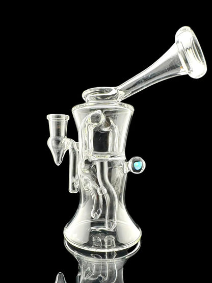 Iridescent Glass - Puffco Top - 8" Clear Gilcycler With Encased Opal