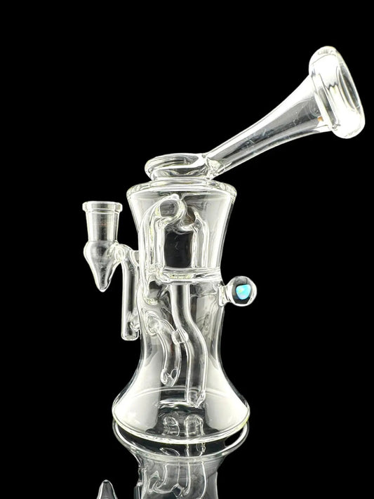 Iridescent Glass - Puffco Top - 8" Clear Gilcycler With Encased Opal