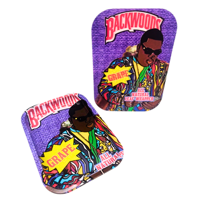 Backwoods - Medium (9"x6") - Metal Rolling Trays 3D Design w/ Magnetic Lid - Assorted Designs